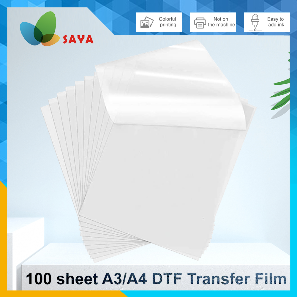 Heat Transfer Vinyl Roll - 50/100 Folhas de Filme DTF A3/A4,