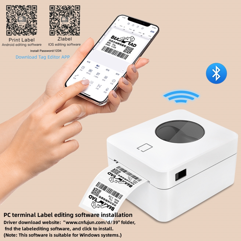 Commercial Printing And Mailing - Portátil impressora de etiquetas térmica, Bluetooth
